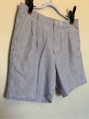 Nat Nast Men’s Sz 36 Stripe Linen Cotton Coastal Preppy Chino Shorts Vacation